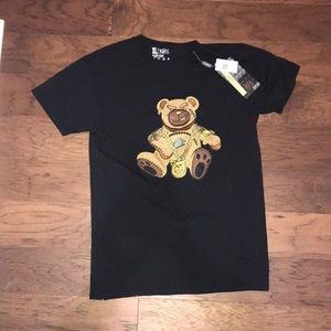 Bleecker & Mercer Mens XL Black Short Sleeve Embroidered Teddy Bear